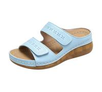 Ciabatte Donna Estive Eleganti Women's Summer Wedge Sandals Hollowed Out Breathable Thick Sole Comfortable Casual Sandals For Outdoor Wear (Sky Blue, 38)