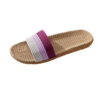 Ciabatte Donna Estive Mare-Pantofole da Donna in Lino da Coppia su Scivoli Piatti Pantofole da Casa per Interni Causali Comode Scarpe da Spiaggia alla