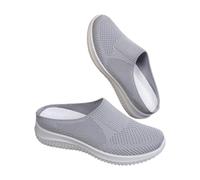 Ciabatte Donna Estive Ortopedica Traspiranti da Ginnastica Sandali Chiusi Donna Casual Eleganti Sabot Comode Slip On Mules Antiscivolo Barefoot Pianta Larga Leggere Senza Lacci (37, Grey)