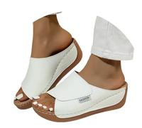 Ciabatte Donna Estive Ortopediche Eleganti Comode Ciabatta Mare con Zeppa Casual Leggeri Sandali Pantofole Punta Aperta Antiscivolo Ciabattina Elegante da Casa Spiaggia Piscina Ciabatte da Passeggio