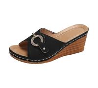 Ciabatte Donna Estive Ortopediche Eleganti Comode Ciabatta Mare con Zeppa Casual Leggeri Sandali Pantofole Punta Aperta Antiscivolo Ciabattina Sandali Donna Inblu 2025 Piattaforma Impermeabile