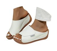 Ciabatte Donna Estive Ortopediche Eleganti Comode Ciabatta Mare con Zeppa Casual Leggeri Sandali Pantofole Punta Aperta Antiscivolo Ciabattina Elegante da Casa Spiaggia Piscina Ciabatte da Passeggio