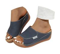 Ciabatte Donna Estive Ortopediche Eleganti Comode Ciabatta Mare con Zeppa Casual Leggeri Sandali Pantofole Punta Aperta Antiscivolo Ciabattina Elegante da Casa Spiaggia Piscina Ciabatte da Passeggio