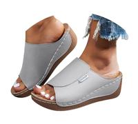 Ciabatte Donna Estive Ortopediche Eleganti Comode Ciabatta Mare con Zeppa Casual Leggeri Sandali Pantofole Punta Aperta Antiscivolo Ciabattina Elegante da Casa Spiaggia Piscina Ciabatte da Passeggio