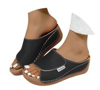 Ciabatte Donna Estive Ortopediche Eleganti Comode Ciabatta Mare con Zeppa Casual Leggeri Sandali Pantofole Punta Aperta Antiscivolo Ciabattina Elegante da Casa Spiaggia Piscina Ciabatte da Passeggio