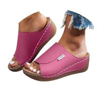 Ciabatte Donna Estive Ortopediche Eleganti Comode Ciabatta Mare con Zeppa Casual Leggeri Sandali Pantofole Punta Aperta Antiscivolo Ciabattina Elegante da Casa Spiaggia Piscina Ciabatte da Passeggio
