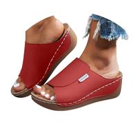 Ciabatte Donna Estive Ortopediche pelle Anatomiche Sandali Pantofole Zeppa Comode da Casa Eleganti Leggere Ciabatte per Fascite Plantare Moda Aperta Antiscivolo Arch Support Sandalo Spiaggia Mare 2025