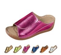 Ciabatte Donna Estive Ortopediche pelle Anatomiche Sandali Pantofole Zeppa Comode da Casa Eleganti Leggere Ciabatte per Fascite Plantare Moda Aperta Antiscivolo Arch Support Sandalo Spiaggia Mare 2025