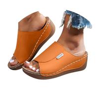 Ciabatte Donna Estive Ortopediche pelle Anatomiche Sandali Pantofole Zeppa Comode da Casa Eleganti Leggere Ciabatte per Fascite Plantare Moda Aperta Antiscivolo Arch Support Sandalo Spiaggia Mare 2025