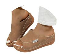 Ciabatte Donna Estive Ortopediche pelle Anatomiche Sandali Pantofole Zeppa Comode da Casa Eleganti Leggere Ciabatte per Fascite Plantare Moda Aperta Antiscivolo Arch Support Sandalo Spiaggia Mare 2025