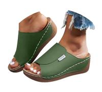 Ciabatte Donna Estive Ortopediche pelle Anatomiche Sandali Pantofole Zeppa Comode da Casa Eleganti Leggere Ciabatte per Fascite Plantare Moda Aperta Antiscivolo Arch Support Sandalo Spiaggia Mare 2025