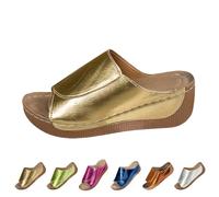 Ciabatte Donna Estive Ortopediche pelle Anatomiche Sandali Pantofole Zeppa Comode da Casa Eleganti Leggere Ciabatte per Fascite Plantare Moda Aperta Antiscivolo Arch Support Sandalo Spiaggia Mare 2025