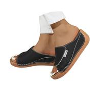 Ciabatte Donna Estive Ortopediche Sandali Comode Spiaggia Antiscivolo Sportivi Pantofole Zoccoli Piscina Eleganti Ciabattine Mare Estivi Da Casa Fascite Plantare Scarpe Con Zeppa,Black,Nero,40