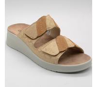 Ciabatte Donna Grunland Pelle Beige Strappi Plantare Estraibile Comfort Estive