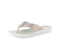 Ciabatte Donna Infradito con Decorazione a Foglie in Strass, Plantare Imbottito, Rosa, 40