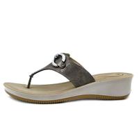 Ciabatte Donna Infradito in Eco Pelle Grigio Zeppa Bassa INBLU