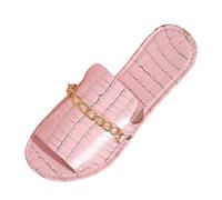 Ciabatte Donna Ortopediche,La Signora Europa E Gli Stati Uniti D'Estate Con Fondo Morbido E Catena A Fondo Piatto Pantofole Con Una Parola Sandali Da Spiaggia Con Motivo In Pietra Trascinamento