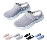 Ciabatte Donna Ortopediche Sandali Ortopedici Morbida Memory Foam Cuscino D'aria Pantofole Estive a Punta Chiusa Elegante Slip-On Casual Mesh Leggere Ciabatte Zeppa Sportive Traspirante Antiscivolo