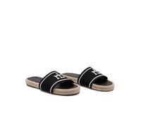 Ciabatte donna ROCCOBAROCCO ciabatta in canvas con logo BLACK 39 scelta=P BLACK