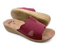 Ciabatte Donna Sandali a Punta Aperta Elastico Centrale Pantofole Estive per la Casa Comode in Tessuto Zoccoli Leggeri Sabot (Borgogna, Sistema Taglie Calzature EU, Adulto, Donna, Numero, Media, 36)