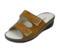 Ciabatte Donna Sanitarie con Strap Pelle Marrone Plantare Estraibile CINZIA SOFT