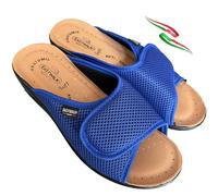 Ciabatte donna sanitarie leggere a strappo pianta anatomica comoda fondo SOFT ciabattina PRIMULA vegan friendly made in italy (bluette, Sistema Taglie Calzature EU, Adulto, Donna, Numero, Media, 36)