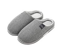 Ciabatte Donna Uomo Casa Invernali in Pile Cotone con Chiuse Suola Morbida Pantofole Calde Ragazzi Antiscivolo Sanitarie Scarpe Coppia Comode Pianta Larga per Ospiti Ospedale Viaggio Camera,Grigio