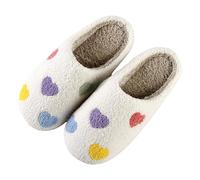 Ciabatte donna uomo inverno caldo pantofola coppia inverno piccolo amore modello cartone animato grande dimensione cotone imbottito pantofole, bianco, 41 EU