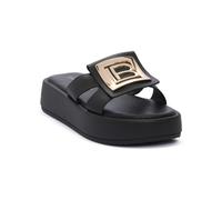Ciabatte Ecopelle Con Plateau Laura Biagiotti 9759 Nera