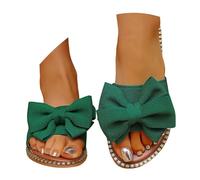 Ciabatte Estive Casual con Fiocco E Nodo Sandali Morbidi E Piatti per Il Comfort in Spiaggia All'Aperto E al Chiuso (Dark Green 42)