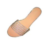 Ciabatte estive da donna con brillantini, sandali da bagno da donna, con punta rotonda e strass, leggere, da spiaggia, per feste, aperte, per feste
