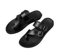 Ciabatte Estive da Uomo per Fascite Plantare/Sandali da Spiaggia per Piedi Piatti/Comode Pantofole Ortopediche con Anello per Le Dita dei Piedi(Black,40 EU)