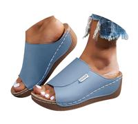 Ciabatte Estive Donna Plantare Estraibile a Punta Aperta Pantofole con Fibbia a Strappo Traspiranti Anziani Comode Scarpe Ortopediche Plantari Arch Fit Cinturino alla Caviglia Antiscivolo Infradito