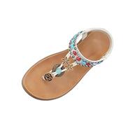 Ciabatte Estive Donna- Scarpe Donna Eleganti Comode Sandali Infradito Bohémien con Cristalli Perfetti per La Spiaggia con Glitter E Cinturino con Strass Versatile