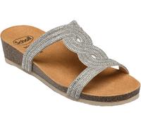 Scholl Ciabatte Estive Donna DOHA T-BAR Colore Argento Size 40