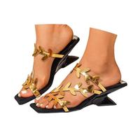 Ciabatte Estive- Scarpe Comode Donna Sandali Infradito con Tacco Grosso Modello Aperto in Punta Ideali per L'Estate Comodi E Casual con Supporto Plantare Versatile