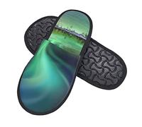 Ciabatte Incredibile Aurora Boreale Verde Morbide Slippers Eleganti Scarpe Di Cotone Per Unisex Casa Hotel L