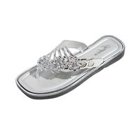 Ciabatte Infradito Donna con Fiori di Strass, Sandali Bassi Eleganti per Estate, Comodi e Leggeri per Passeggiate, Ideali per Look Casual e Occasioni Speciali per accompagnarti nelle tue Serate