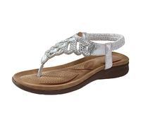 Ciabatte Infradito Estivi Eleganti Donna Comode Sandali Ortopediche con Supporto Arco Plantare Ciabatte Infradito in Pelle Sintetica con Strass Cristalli Antiscivolo per Passeggiate Camminate