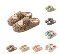 ciabatte invernali Pantofole da Donna Invernali Memory Foam Antiscivolo Motivi degli animali Cartone Animato Sliders with Memory Foam Scarpe Pelose Calde Ciabatte pantofole donna pelose caffè 39
