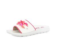 Ciabatte Mare Donna Bianche con Fascia e Maxi Catena Cangiante Fucsia, 39
