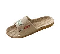 Ciabatte Mare Donna Paglia, Pantofole Estive, Pantofole Donna Lino Ciabatte da Spiaggia Antiscivolo Colori Pantofole Lino Le Coppie da Case Leggeri Esterno Casa Pantofole di Paglia Slippers