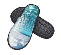 Ciabatte Mare Oceano Blu Comode Scarpe Da Casa Morbide Scarpe Di Cotone Per Unisex Hotel Casa L