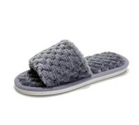 Ciabatte Memory Foam Donna, Pantofole da Donna in Peluche con Punta in Cotone, Fondo Piatto, Calde, per Interni, Antiscivolo, per la casa