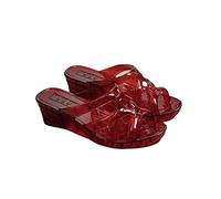 Ciabatte Nuvola Donna Morbide Pantofole di plastica di cristallo for la casa di moda femminile al coperto con una spessa pendenza inferiore con una personalità esterna dei sandali Estate Beach Slide(C