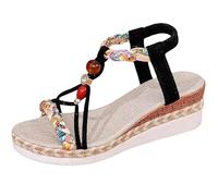 Ciabatte ortopediche da donna, stile bohémien, scarpe estive, comode da trekking, lavabili, sandali riflettenti traspiranti, Le Noir, 37 EU Étroit