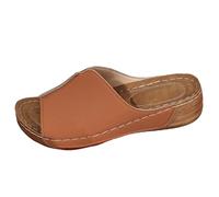 Ciabatte ortopediche da donna, supporto per archi rinforzati, pantofole ortopediche durevoli e resistenti, in pelle naturale di alta qualità, ideali per una vita attiva, 2 Brown, 39 EU