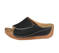 Ciabatte Ortopediche Donna Estive Comodi Eleganti Ciabatte con Zeppa Casual Leggeri Sandali Ortopedici Pantofole Spiaggia Piscina Pelle Cuoio Ciabatta Mare Aperte Antiscivolo Doccia Ciabattina Slipper