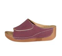 Ciabatte Ortopediche Donna Estive Comodi Eleganti Ciabatte con Zeppa Casual Leggeri Sandali Ortopedici Pantofole Spiaggia Piscina Pelle Cuoio Ciabatta Mare Aperte Antiscivolo Doccia Ciabattina Slipper