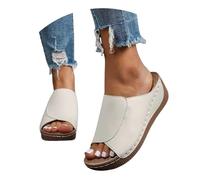 Ciabatte Ortopediche Donna Estive Comodi Eleganti Ciabatte con Zeppa Casual Leggeri Sandali Ortopedici Pantofole Spiaggia Piscina Pelle Cuoio Ciabatta Mare Aperte Antiscivolo Doccia Ciabattina Slipper